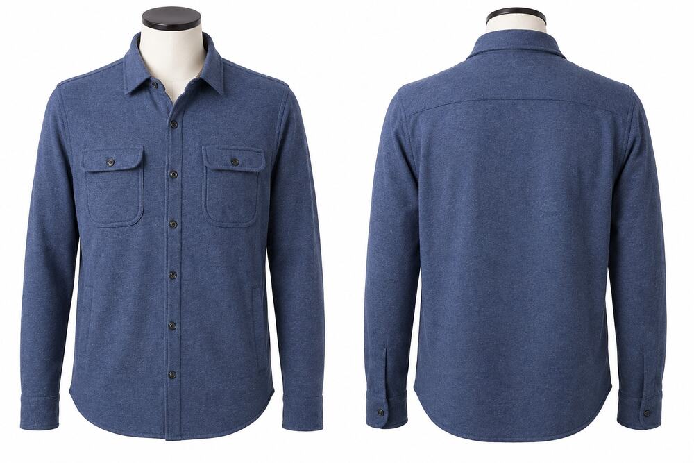 Joseph Abboud Shirt Jacket Mens Medium Blue Cotton Blend Button Front Overshirt